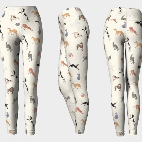 Art of Where Greyhound Print Spandex Leggings - Picture 1 of 6
